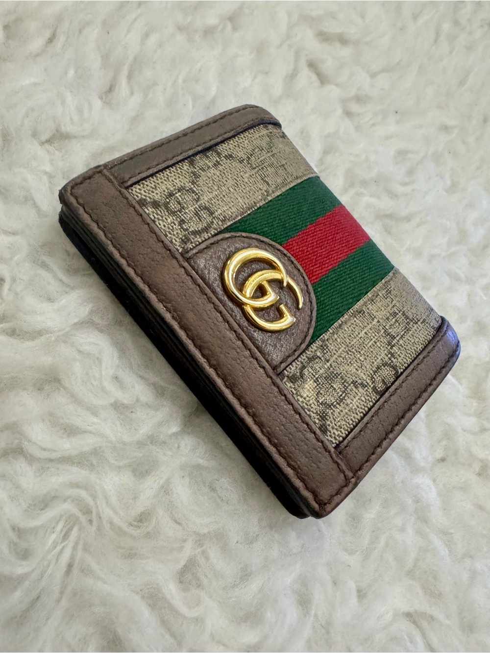 Gucci Ophidia GG Supreme Canvas & Leather Card Case